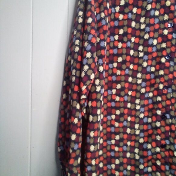 Selene Sport Blouse XL Button Up Long Sleeve Circles Colorful - Picture 10 of 14
